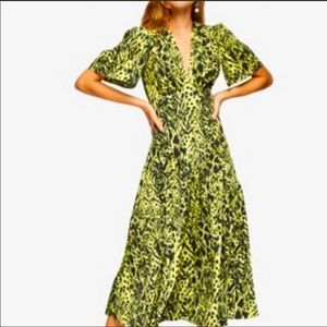 TopShop Neón Green and Black Dress US 4